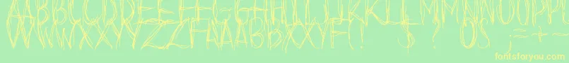 BeforeIFallDemo Font – Yellow Fonts on Green Background