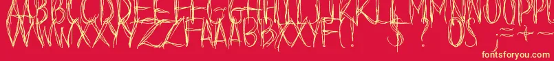BeforeIFallDemo Font – Yellow Fonts on Red Background