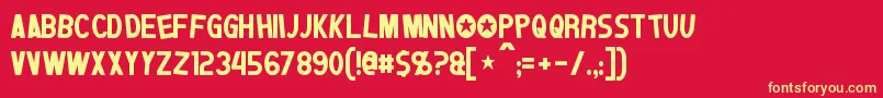 Jumpman Font – Yellow Fonts on Red Background