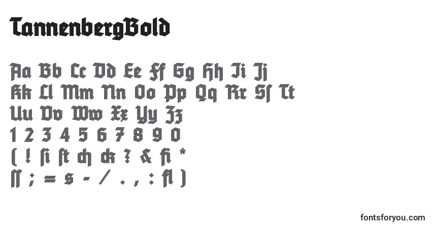 Czcionka TannenbergBold – alfabet, cyfry, specjalne znaki