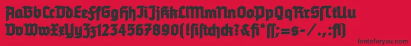 TannenbergBold Font – Black Fonts on Red Background