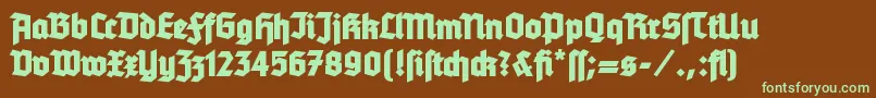 TannenbergBold Font – Green Fonts on Brown Background