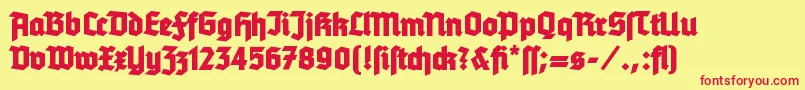 TannenbergBold Font – Red Fonts on Yellow Background