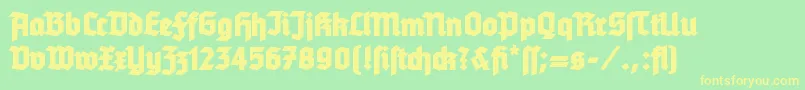 TannenbergBold Font – Yellow Fonts on Green Background