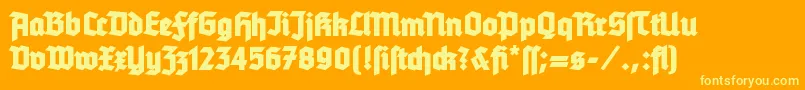 TannenbergBold Font – Yellow Fonts on Orange Background