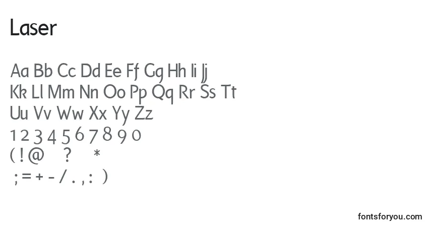 Czcionka Laser – alfabet, cyfry, specjalne znaki