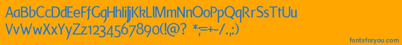 Laser Font – Blue Fonts on Orange Background