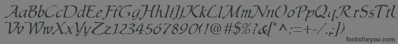 Chauser-Schriftart – Schwarze Schriften auf grauem Hintergrund