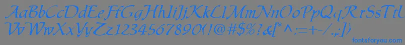 Chauser Font – Blue Fonts on Gray Background