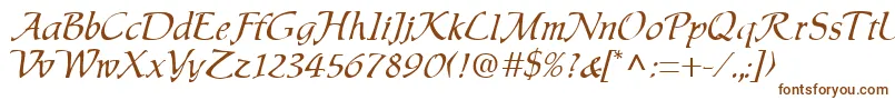 Chauser-Schriftart – Braune Schriften auf weißem Hintergrund