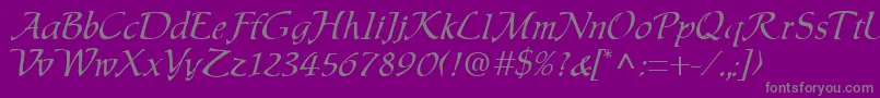 Chauser Font – Gray Fonts on Purple Background