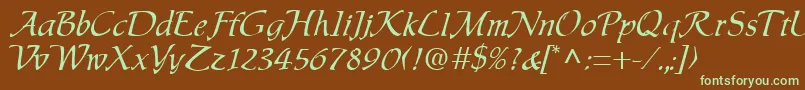 Chauser Font – Green Fonts on Brown Background