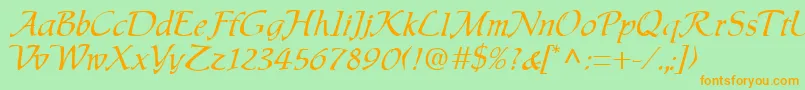 Chauser Font – Orange Fonts on Green Background