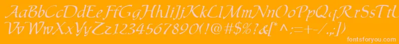 Chauser Font – Pink Fonts on Orange Background