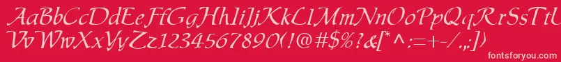 Шрифт Chauser – розовые шрифты на красном фоне