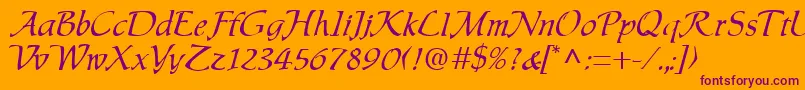 Chauser Font – Purple Fonts on Orange Background