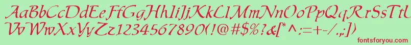 Chauser Font – Red Fonts on Green Background