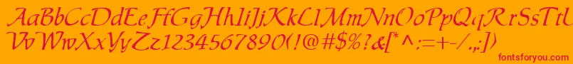 Chauser Font – Red Fonts on Orange Background