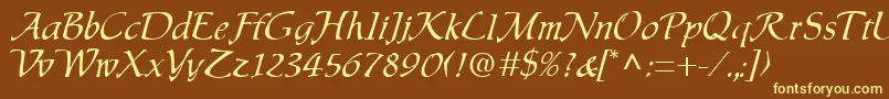 Шрифт Chauser – жёлтые шрифты на коричневом фоне
