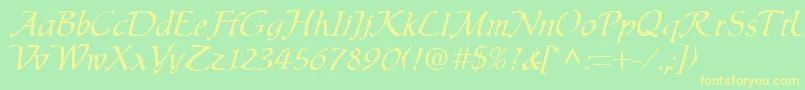 Chauser Font – Yellow Fonts on Green Background