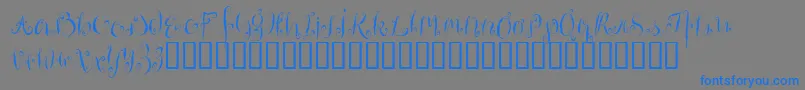 HousemaidAlternate Font – Blue Fonts on Gray Background