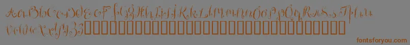 HousemaidAlternate-Schriftart – Braune Schriften auf grauem Hintergrund