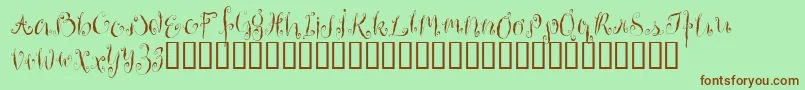 HousemaidAlternate-Schriftart – Braune Schriften auf grünem Hintergrund