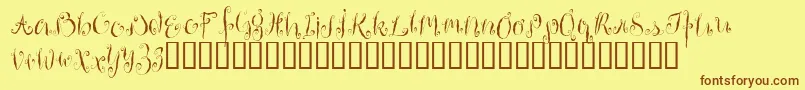 HousemaidAlternate Font – Brown Fonts on Yellow Background