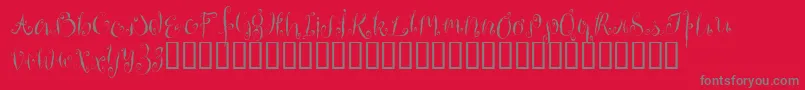 HousemaidAlternate-Schriftart – Graue Schriften auf rotem Hintergrund