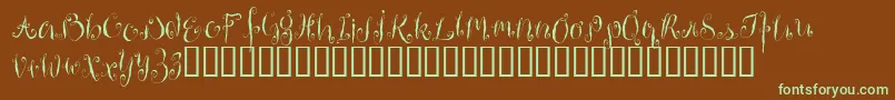 HousemaidAlternate Font – Green Fonts on Brown Background