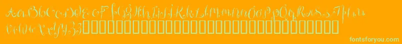 HousemaidAlternate Font – Green Fonts on Orange Background