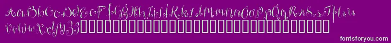 Weitere Informationen zur HousemaidAlternate-Schriftart HousemaidAlternate-Schriftart – Grüne Schriften auf violettem Hintergrund