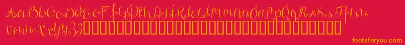 HousemaidAlternate Font – Orange Fonts on Red Background