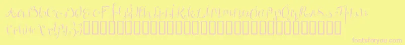 HousemaidAlternate Font – Pink Fonts on Yellow Background