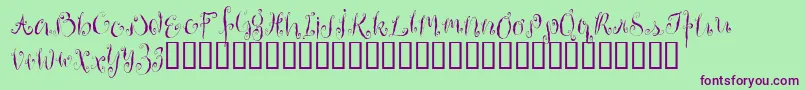 HousemaidAlternate-Schriftart – Violette Schriften auf grünem Hintergrund