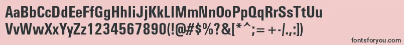 フォントUniverscondcBold – ピンクの背景に黒い文字