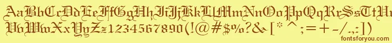 Gothic57Normal Font – Brown Fonts on Yellow Background