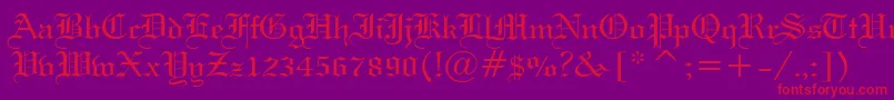 フォントGothic57Normal – 紫の背景に赤い文字