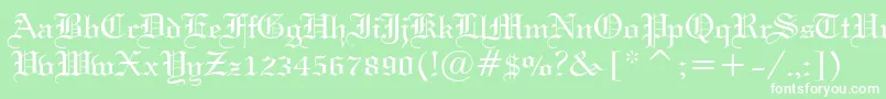フォントGothic57Normal – 緑の背景に白い文字