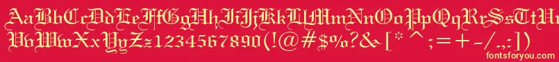 Gothic57Normal Font – Yellow Fonts on Red Background