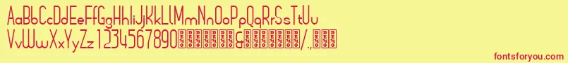 フォントArsinoeDemo – 赤い文字の黄色い背景