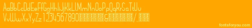 Шрифт ArsinoeDemo – жёлтые шрифты на оранжевом фоне