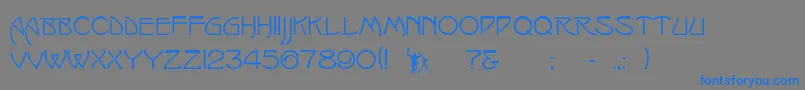 Czcionka Fellenni – niebieskie czcionki na szarym tle