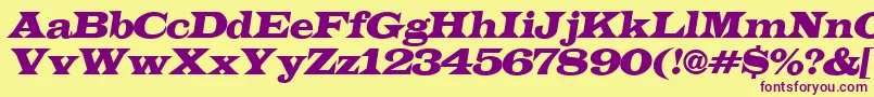 ALatinoexpItalic Font – Purple Fonts on Yellow Background