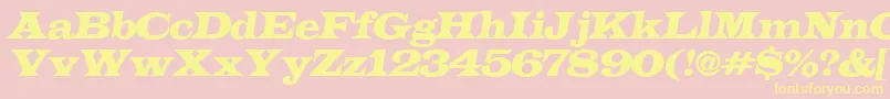 ALatinoexpItalic-Schriftart – Gelbe Schriften auf rosa Hintergrund