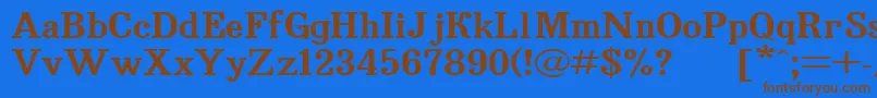 Bruskovaya125 Font – Brown Fonts on Blue Background