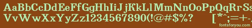 Bruskovaya125-fontti – vihreät fontit ruskealla taustalla
