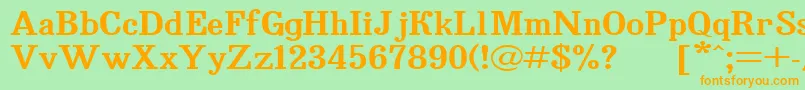 Bruskovaya125 Font – Orange Fonts on Green Background