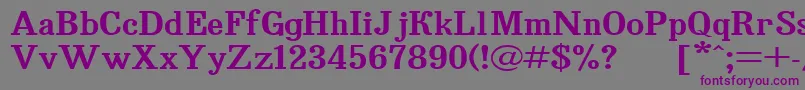 フォントBruskovaya125 – 紫色のフォント、灰色の背景