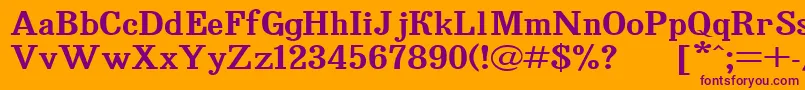 Bruskovaya125-fontti – violetit fontit oranssilla taustalla
